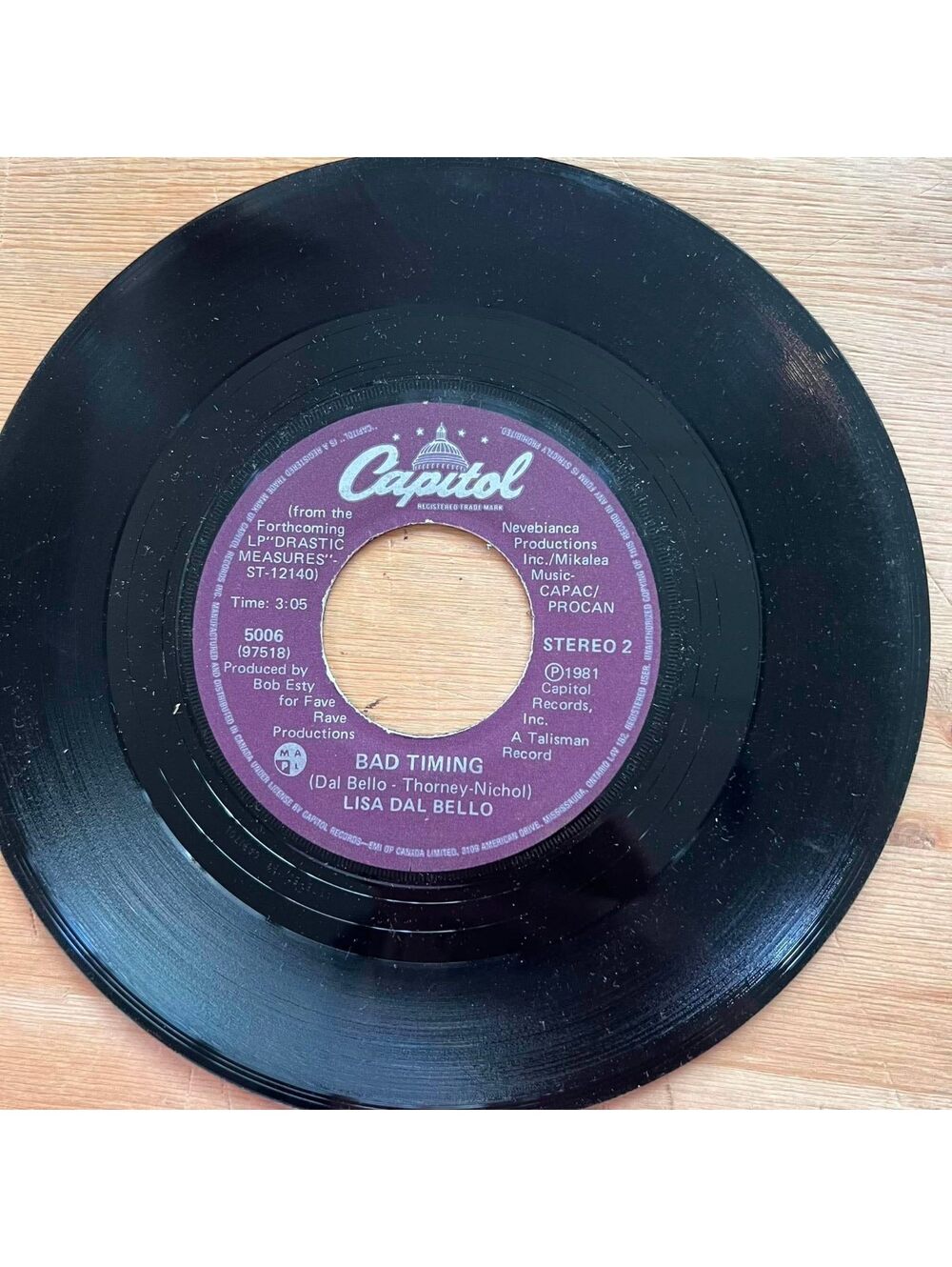 Lisa Dal Bello - Bad Timing/She wants to Know 45rpm VG+ R07